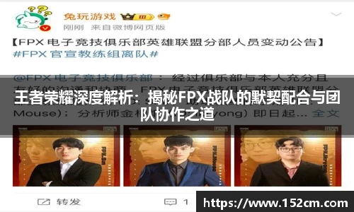 王者荣耀深度解析：揭秘FPX战队的默契配合与团队协作之道